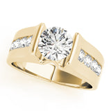 14kt gold Single Row Engagement Ring Channel Set