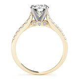 14kt gold Single Row Engagement Ring Prong Set