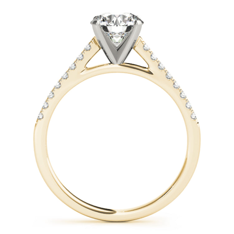 14kt gold Single Row Engagement Ring Prong Set