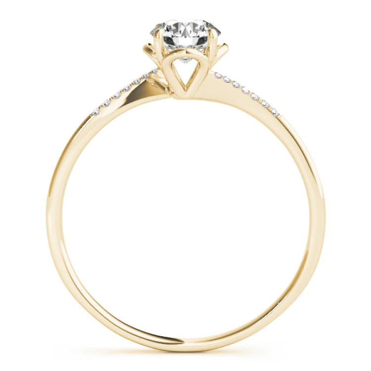 14kt gold Single Row Engagement Ring Prong Set