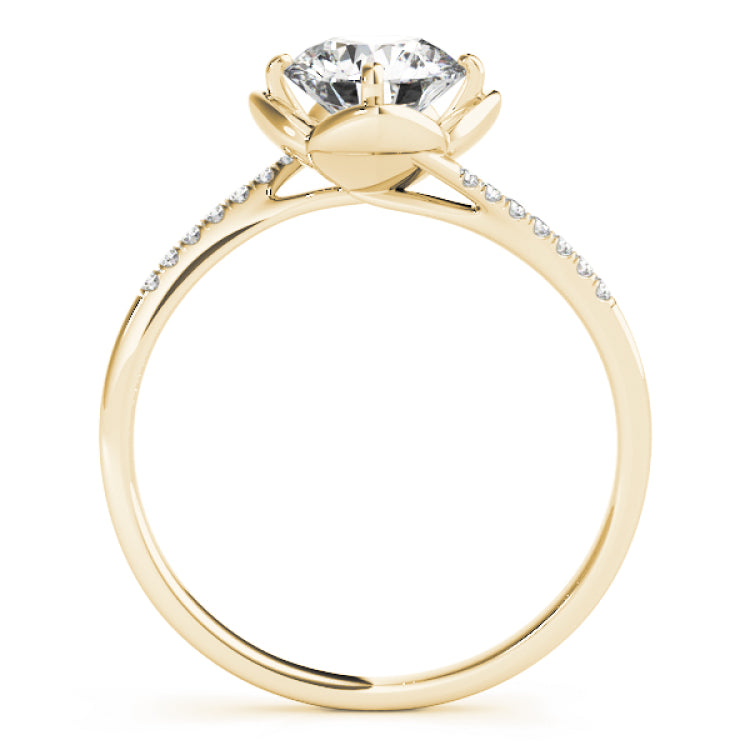 14kt gold Single Row Engagement Ring Prong Set