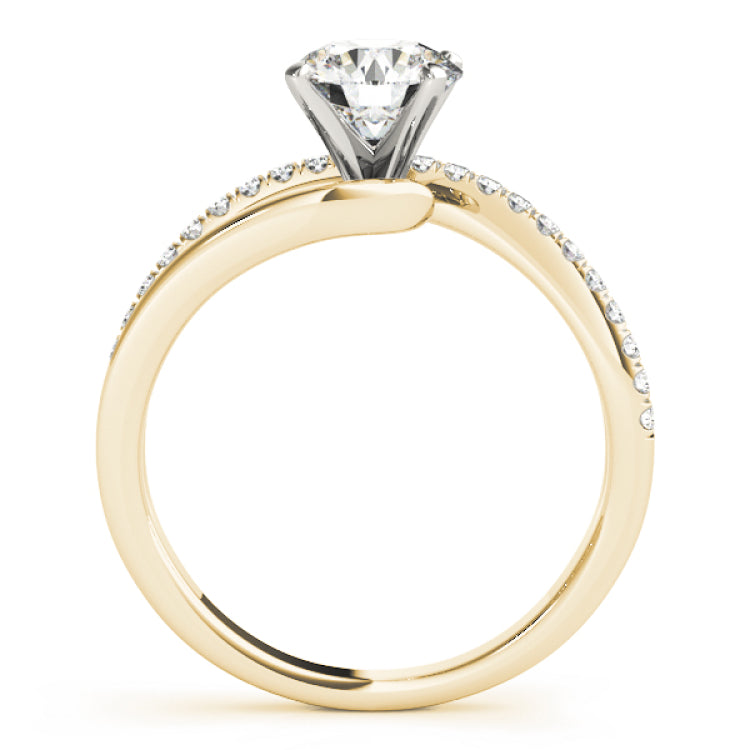 14kt gold Single Row Engagement Ring Prong Set