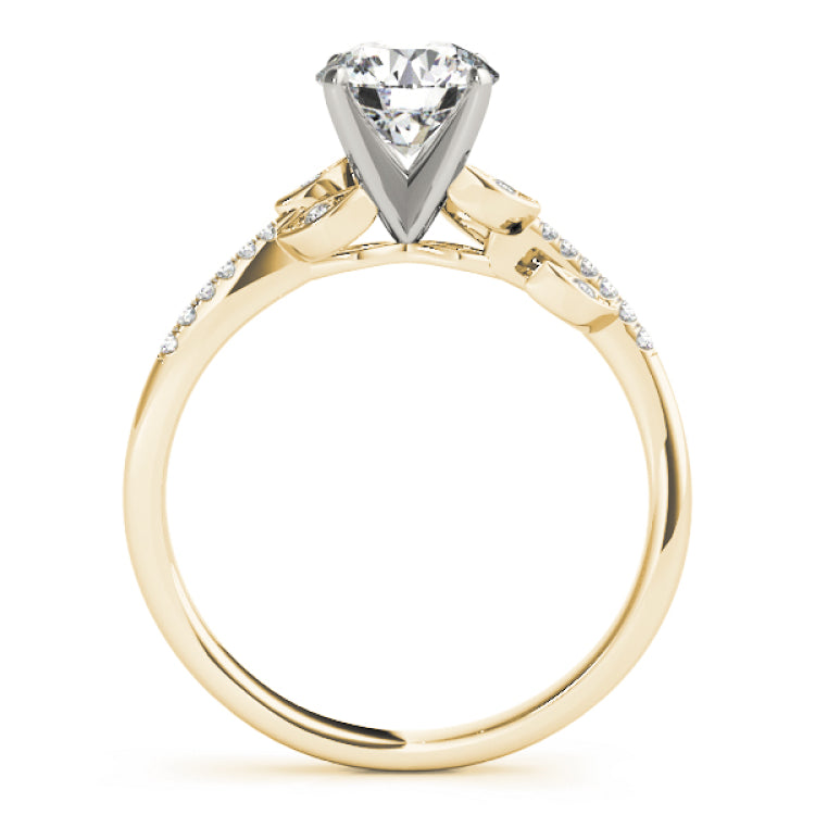 14kt gold Single Row Engagement Ring Prong Set