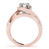 14kt gold Single Row Engagement Ring Prong Set