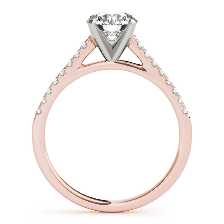 14kt gold Single Row Engagement Ring Prong Set