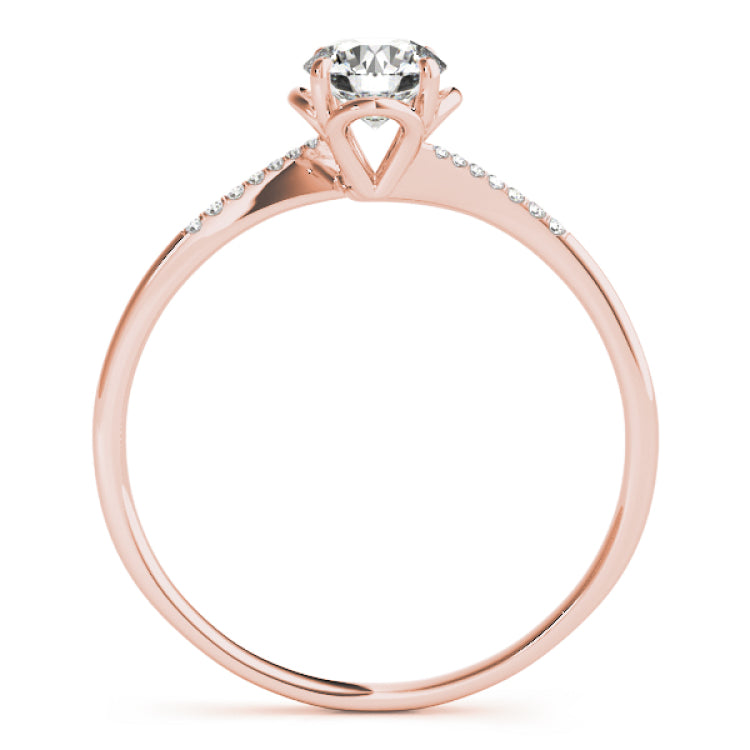 14kt gold Single Row Engagement Ring Prong Set