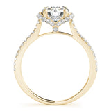 14kt gold Single Row Engagement Ring Prong Set