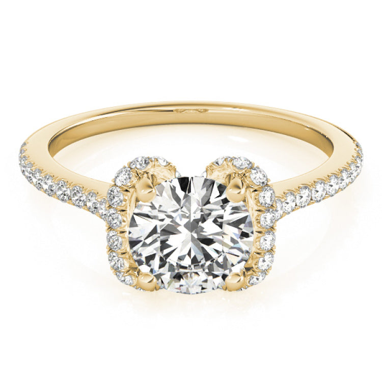 14kt gold Single Row Engagement Ring Prong Set