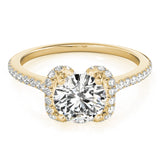 14kt gold Single Row Engagement Ring Prong Set