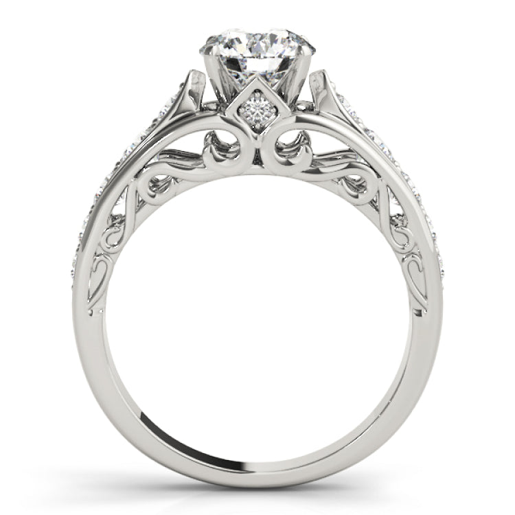 Platinum Single Row Engagement Ring Prong Set