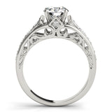 Platinum Single Row Engagement Ring Prong Set