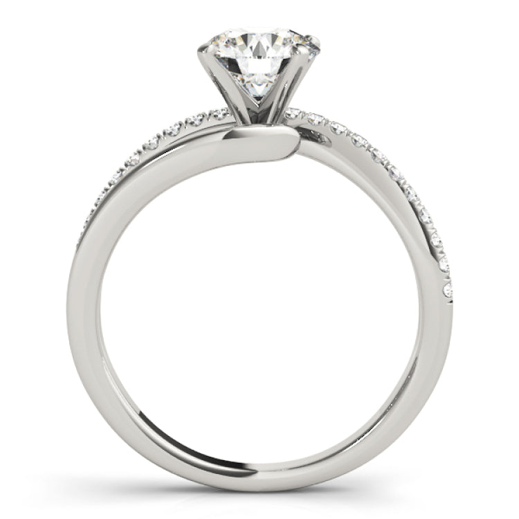 Platinum Single Row Engagement Ring Prong Set