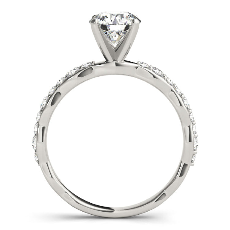 Platinum Single Row Engagement Ring Prong Set