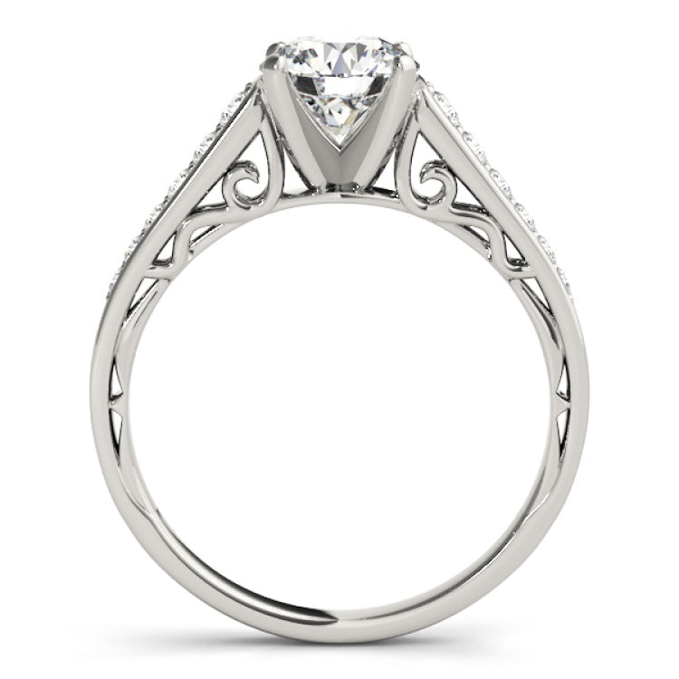 Platinum Single Row Engagement Ring Prong Set