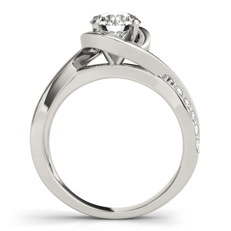 Platinum Single Row Engagement Ring Prong Set