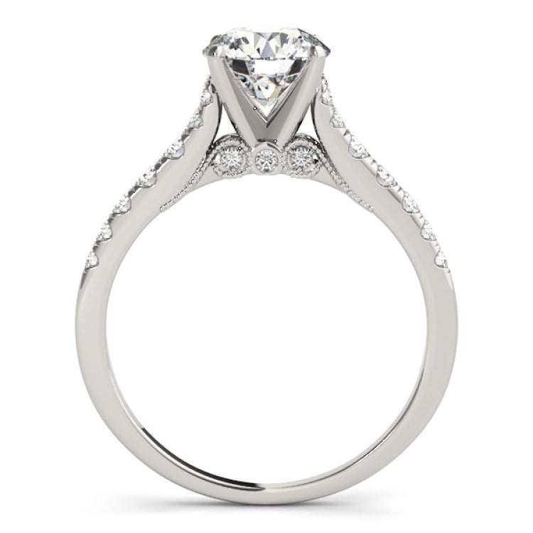 Platinum Single Row Engagement Ring Prong Set
