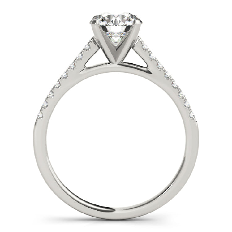 Platinum Single Row Engagement Ring Prong Set