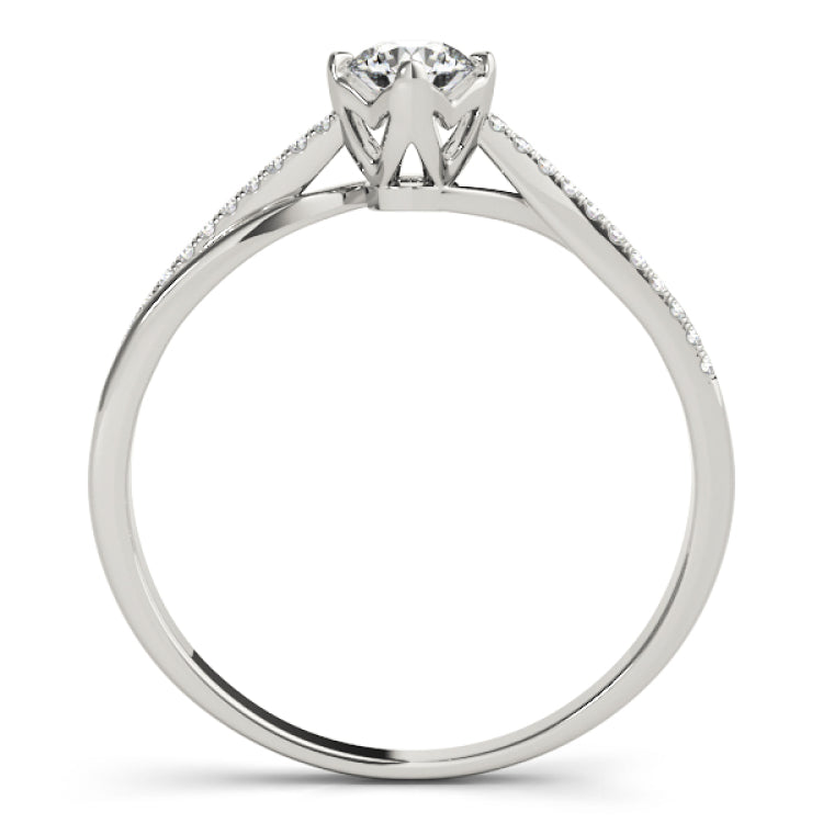 Platinum Single Row Engagement Ring Prong Set