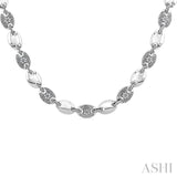 1/4 Ctw Mariner Link Single Cut Diamond Necklace in Sterling Silver