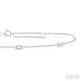 1/4 Ctw Baguette Cut Diamond Station Bracelet in 14K White Gold