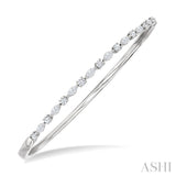 1 Ctw Marquise and Round Cut Diamond Fashion Bangle in 14K White Gold