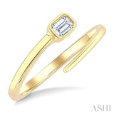 1/6 Ctw Bypass Bezel Set Octagon Cut Diamond Open Fashion Ring in 14K Yellow Gold