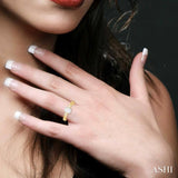 1/3 Ctw Oval Shape Accentuated Shank Lovebright Diamond Cluster Ring in 14K Yellow and White Gold