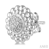 1/50 Ctw Round Cut Diamond Earrings in Sterling Silver