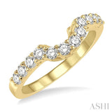 1/2 Ctw U-Drop Round Cut Diamond Wedding Band in 14K Yellow Gold