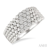 1/10 Ctw Bold Ball Bead and Slanted Single Cut Diamond Fashion Ring in Sterling Silver