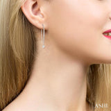 1/3 Ctw Heart Shape Lovebright Round Cut Diamond Earring in 14K White Gold