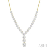 2 1/4 Ctw Lovebright Round Cut Diamond Necklace in 14K Yellow and White Gold