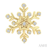 1/10 Ctw Petite Snowflake Round Cut Diamond Fashion Stud Earring in 10K Yellow Gold