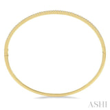 1/2 Ctw Slim Round Cut Diamond Bangle in 14K Yellow Gold