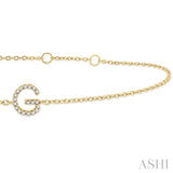 1/20 Ctw Initial 'G' Round Cut Diamond Bracelet in 10K Yellow Gold