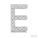 1/10 Ctw Initial 'E' Single Cut Diamond Earrings in 10K White Gold