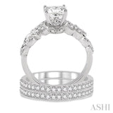 3/4 Ctw Diamond Semi-mount Ring Set in 14K White Gold