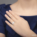 8x8 MM Round Cut Cultured Pearl and 1/20 Ctw Round Cut Diamond Ring in 14K White Gold