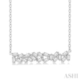 1/5 Ctw Scatter Baguette Cut Diamond Fashion Necklace in 14K White Gold