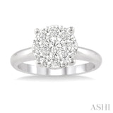 3/4 Ctw Lovebright Round Cut Diamond Bridal Ring in 14K White Gold