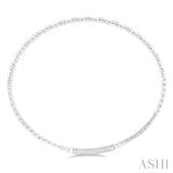 1/4 Ctw Bubble Motif Halfway Round Cut Bezel Diamond Flex Bangle in 14K White Gold