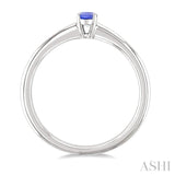 5X3 MM Oval Shape Tanzanite Semi-Precious Solitaire Ring in 14K White Gold