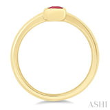 6X4 MM Octagon Shape Ruby Precious Solitaire Ring in 14K Yellow Gold