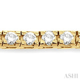 5 Ctw Square Shape Round Cut Diamond Tennis Bracelet in 14K Yellow Gold