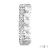 1/10 Ctw Petite Heart Shape Round Cut Diamond Fashion Huggies Earrings in 10K White Gold