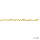 1/4 Ctw Wave Link Round Cut Diamond Fashion Bracelet in 10K Yellow Gold