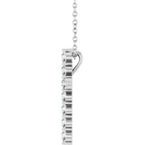 Sterling Silver 3/8 CTW Natural Diamond Cross 16-18" Necklace