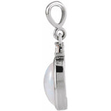 Sterling Silver 8x6 mm Natural Ethiopian Opal & .03 CT Natural Diamond Pendant