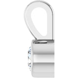 14K White Gold .06 CT Natural Diamond Bezel-Set Solitaire Pendant