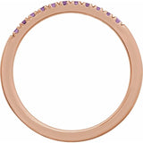 14K Rose Gold Natural Amethyst Stackable Rin